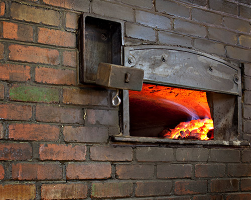 Grimaldi's brick oven access door